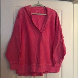 Aerie pink hooded sweatshirt